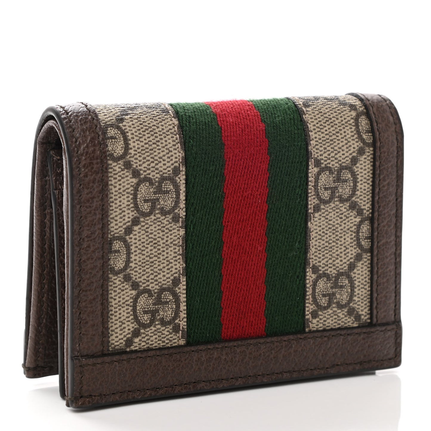 GG Supreme Monogram Web Ophidia Card Case Beige New Acero