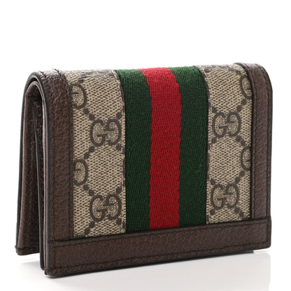Gucci GG Supreme Monogram Web Ophidia Card Case Beige New Acero 3 of 8