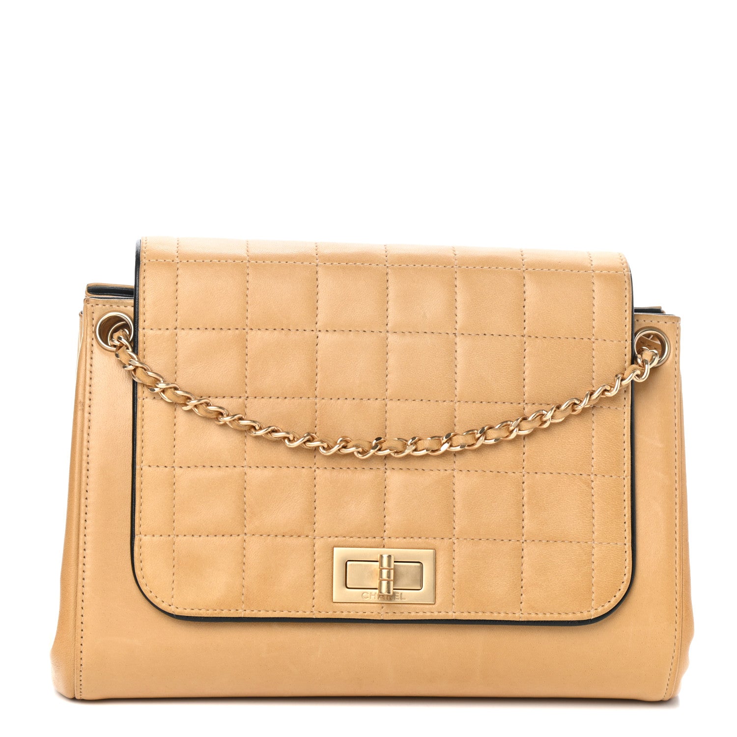 Chanel Lambskin Chocolate Bar Accordion Flap Beige 1 of 9