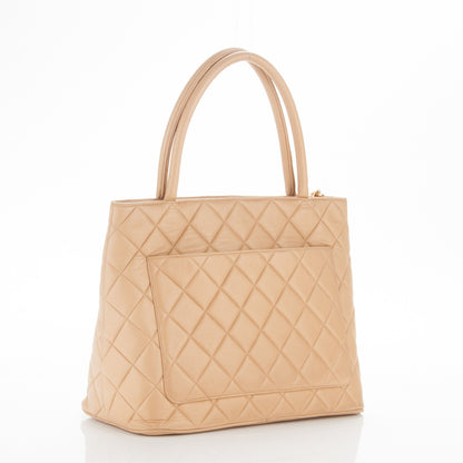 Chanel Lambskin Medallion Tote Beige 3 of 8