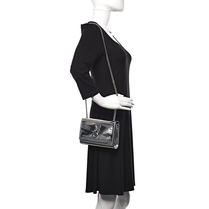 Saint Laurent Vinyl Mirror Small Classic Monogram Kate Satchel Argento 2 of 8