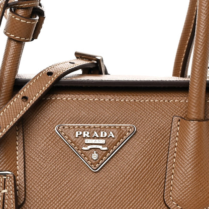 Prada Saffiano Cuir Small Twin Tote Cannella 9 of 11