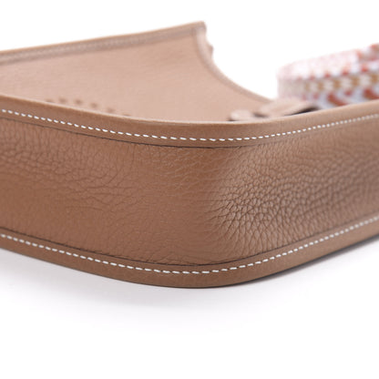 Hermes Taurillon Clemence Allegro Evelyne TPM Gold Cornaline White 10 of 11