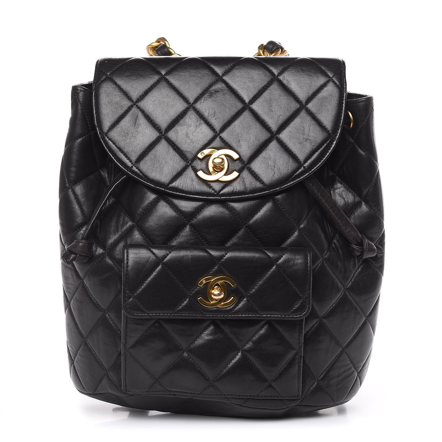 Chanel Lambskin Quilted CC Chain Backpack Black 1 of 16