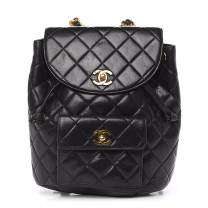 Chanel Lambskin Quilted CC Chain Backpack Black 1 of 16