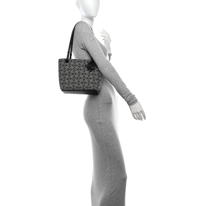 Loewe Jacquard Anagram Calfskin Small Square Tote Navy Black 2 of 10