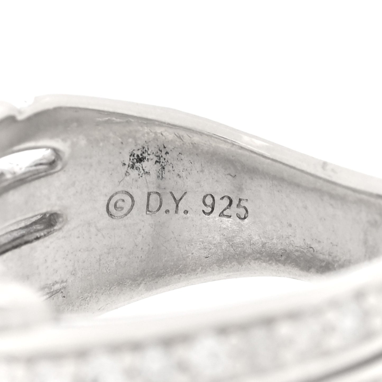 Sterling Silver Pave Diamond 11mm Crossover Cable Ring 49 5
