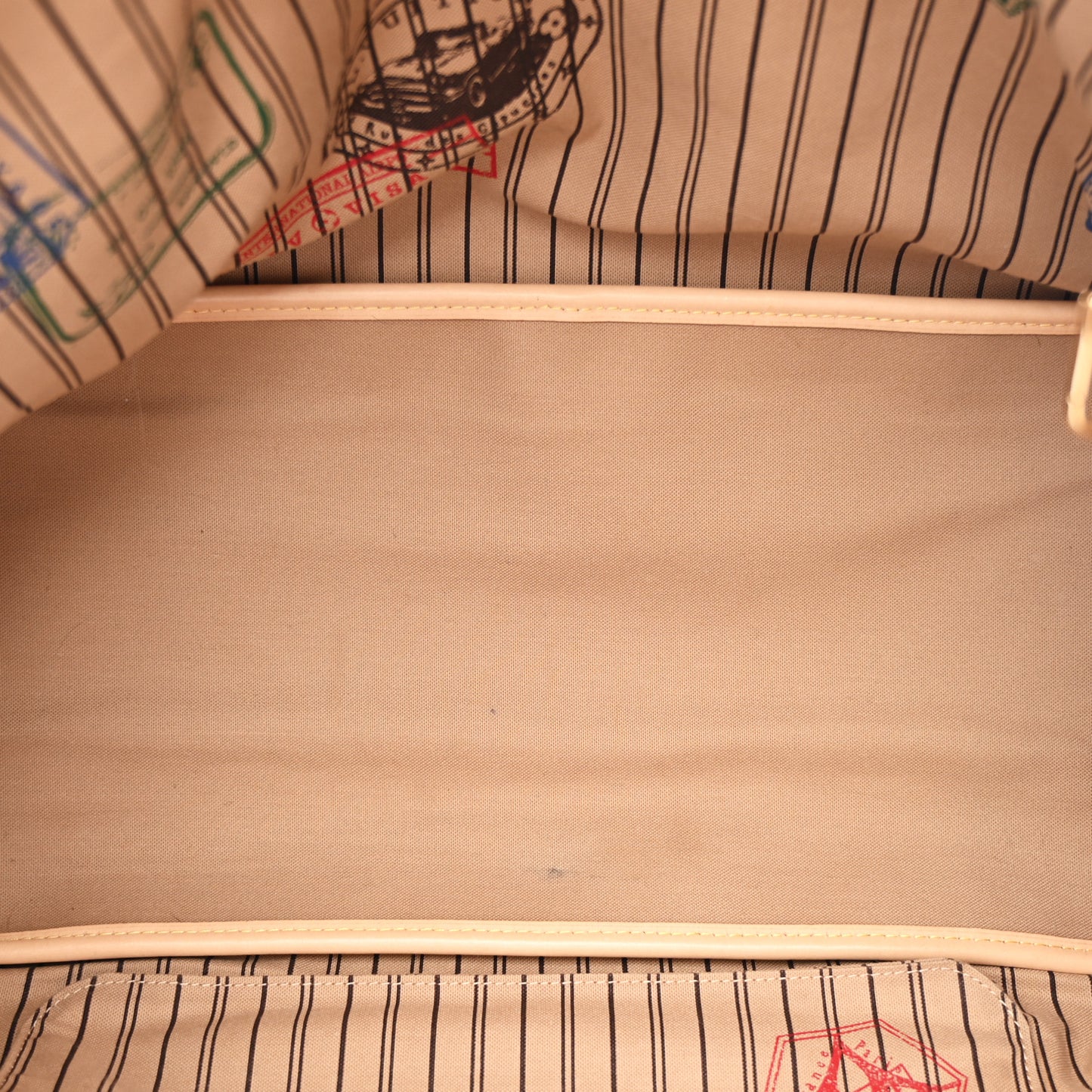 Monogram Stamped Inside Out Neverfull Bandouliere GM Beige