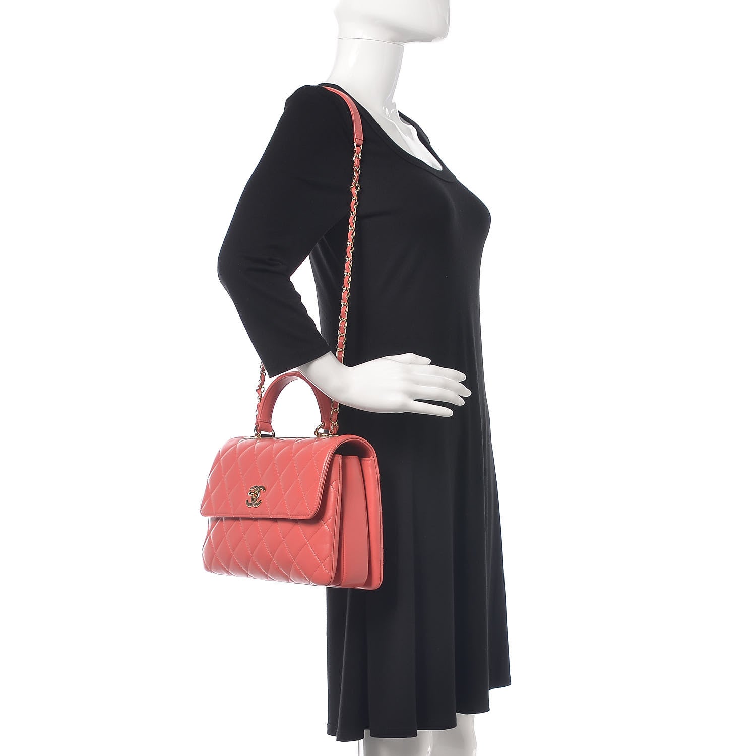 Chanel Lambskin Quilted Medium Trendy CC Flap Dual Handle Bag Bright Pink 2 of 9