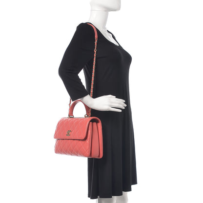 Chanel Lambskin Quilted Medium Trendy CC Flap Dual Handle Bag Bright Pink 2 of 9