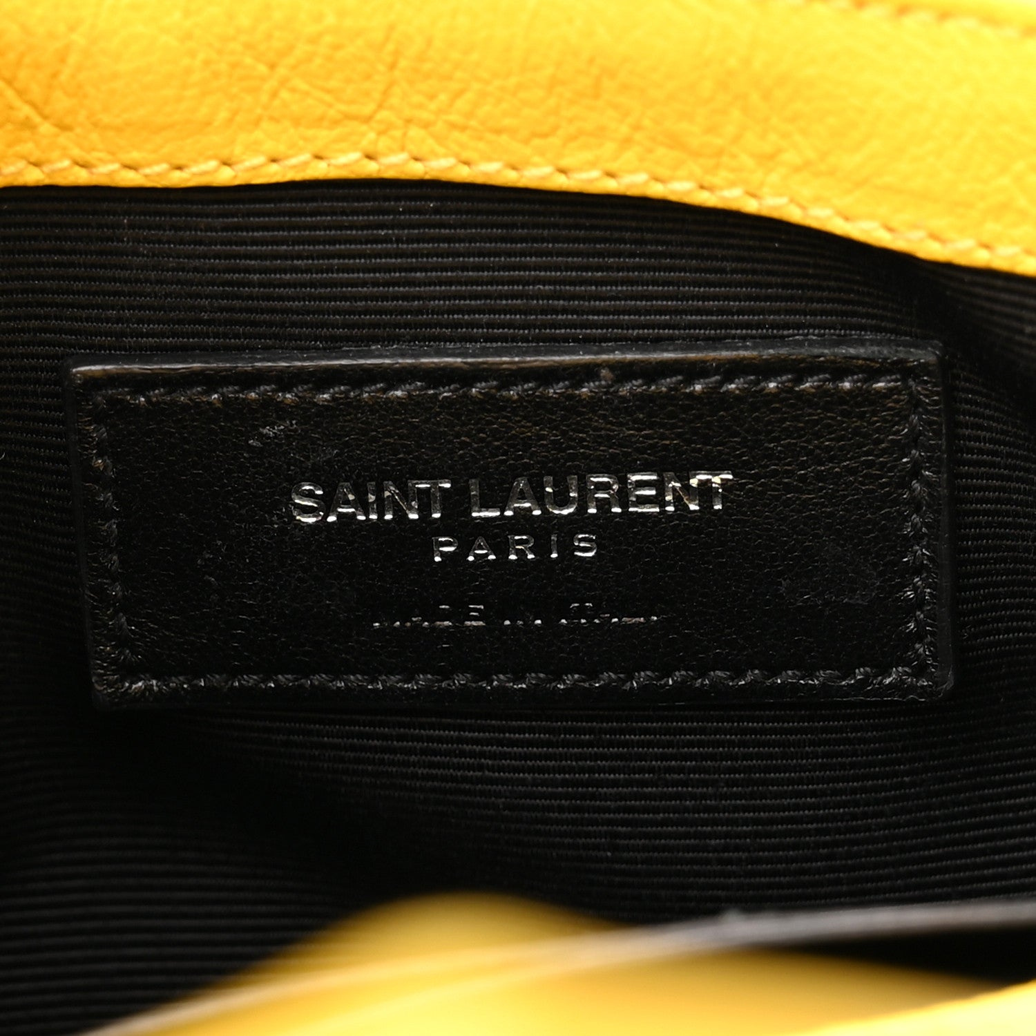Saint Laurent Calfskin Matelasse Chevron Monogram Classic Baby Chain Bag Jaune 6 of 12