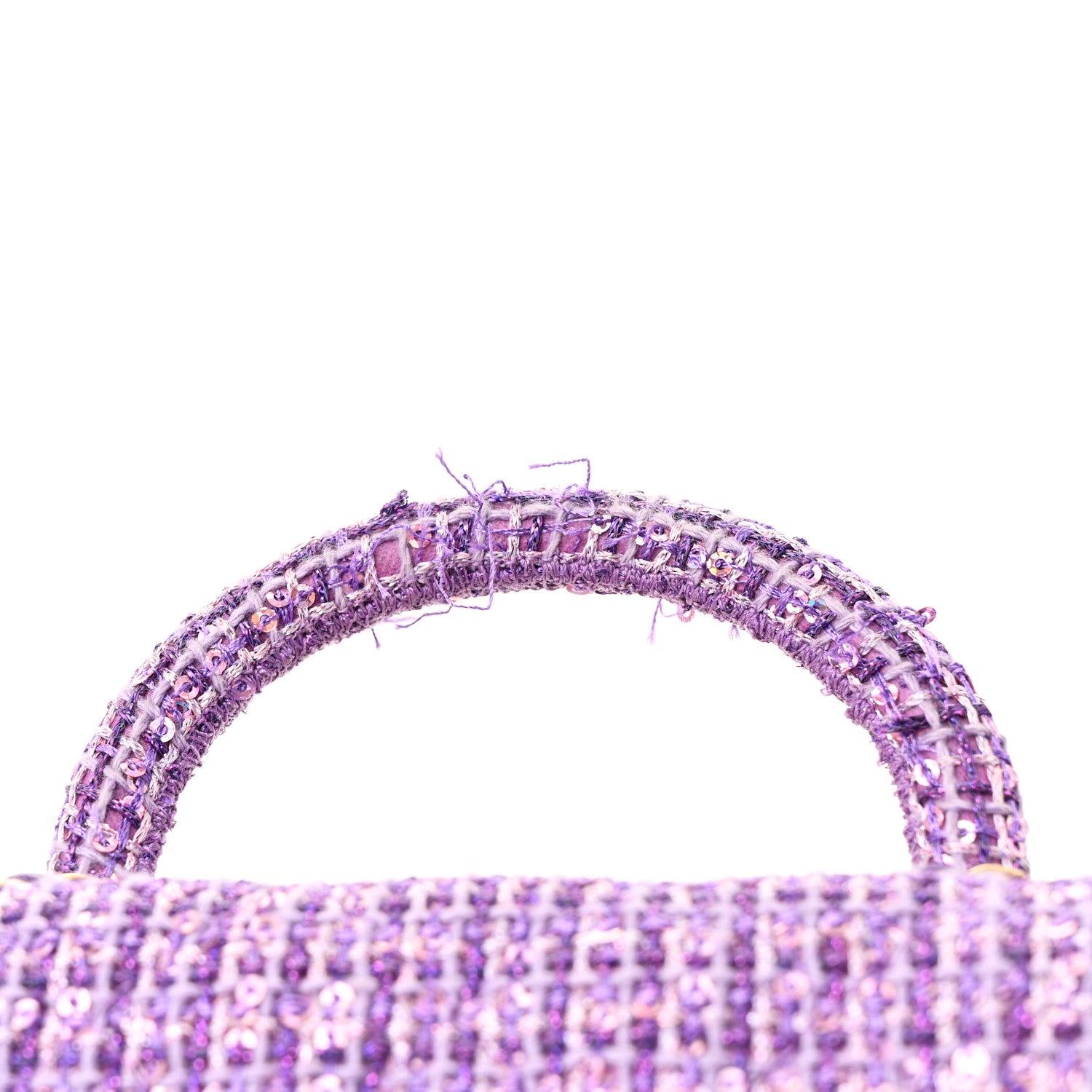 Chanel Tweed Sequin Quilted Baywatch Top Handle Flap Purple 11 of 12