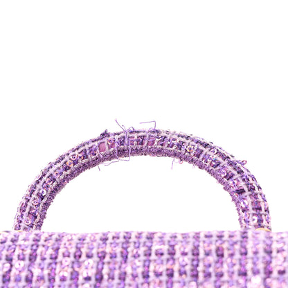 Chanel Tweed Sequin Quilted Baywatch Top Handle Flap Purple 11 of 12