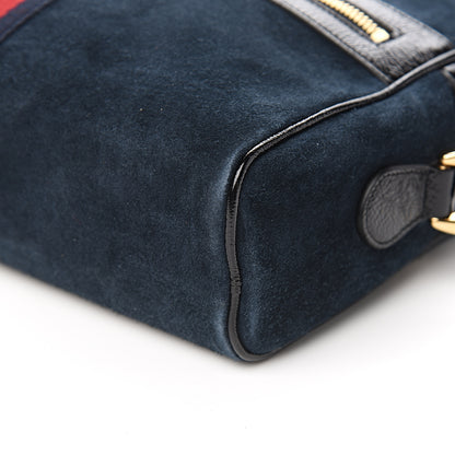 Gucci Suede Patent Web Small Ophidia Shoulder Bag Blue Black 8 of 9