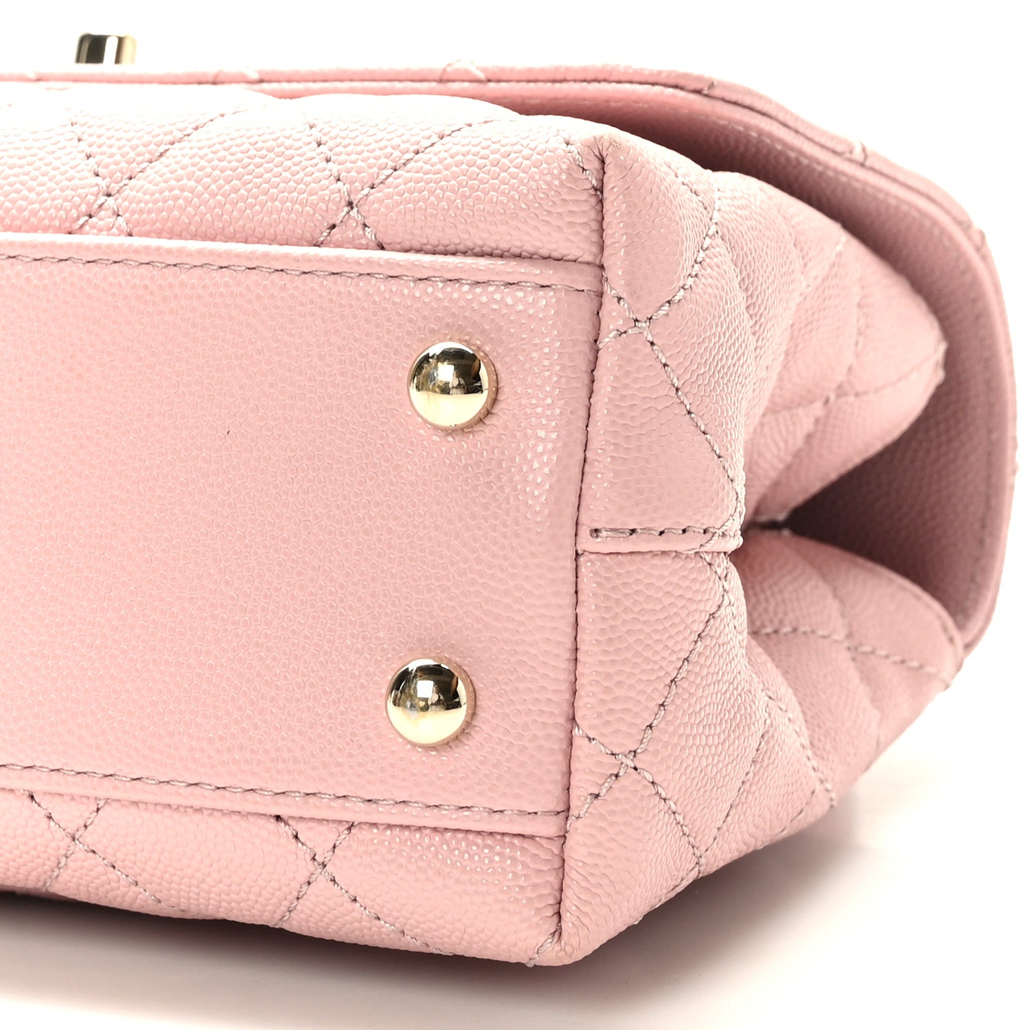 Chanel Caviar Lizard Embossed Quilted Mini Coco Handle Flap Light Pink 9 of 9