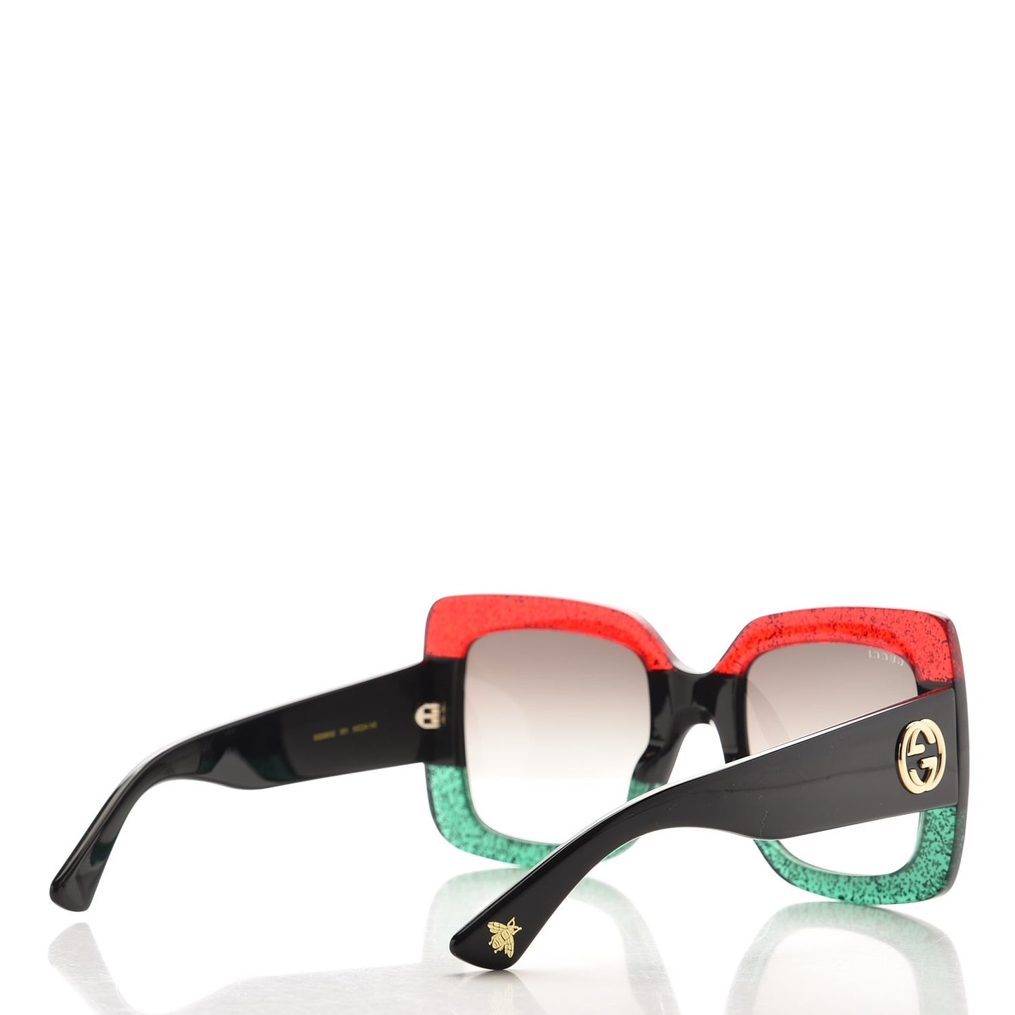 Square Frame GG0083S Sunglasses Glitter Red Black Green
