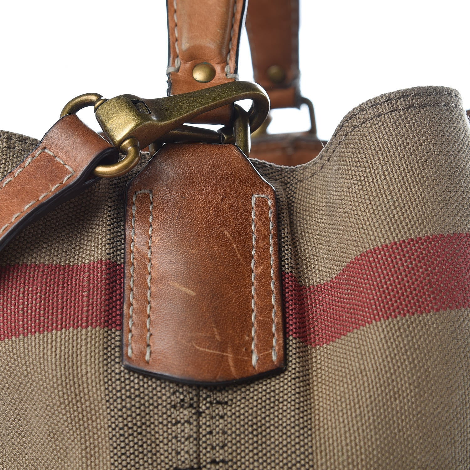 Burberry Canvas Mega Check Medium Ashby Hobo Saddle Brown 14 of 16