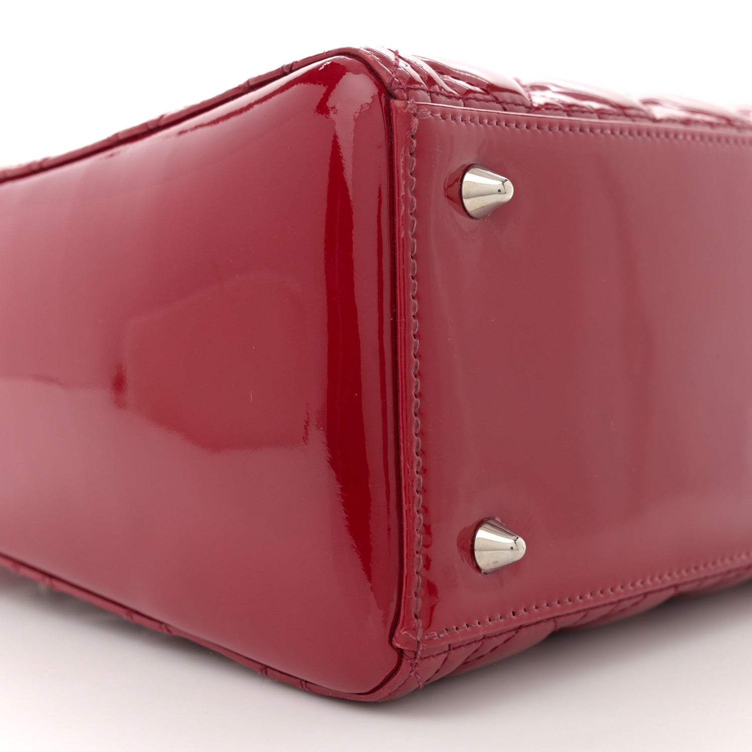 Christian Dior Patent Cannage Medium Lady Dior Red 9 of 13