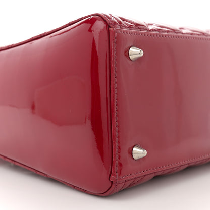 Christian Dior Patent Cannage Medium Lady Dior Red 9 of 13