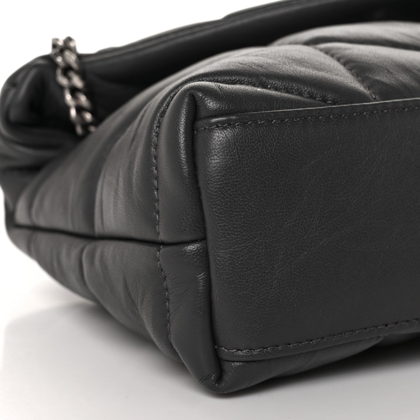 Lambskin Quilted Toy Loulou Puffer Monogram Chain Satchel Storm