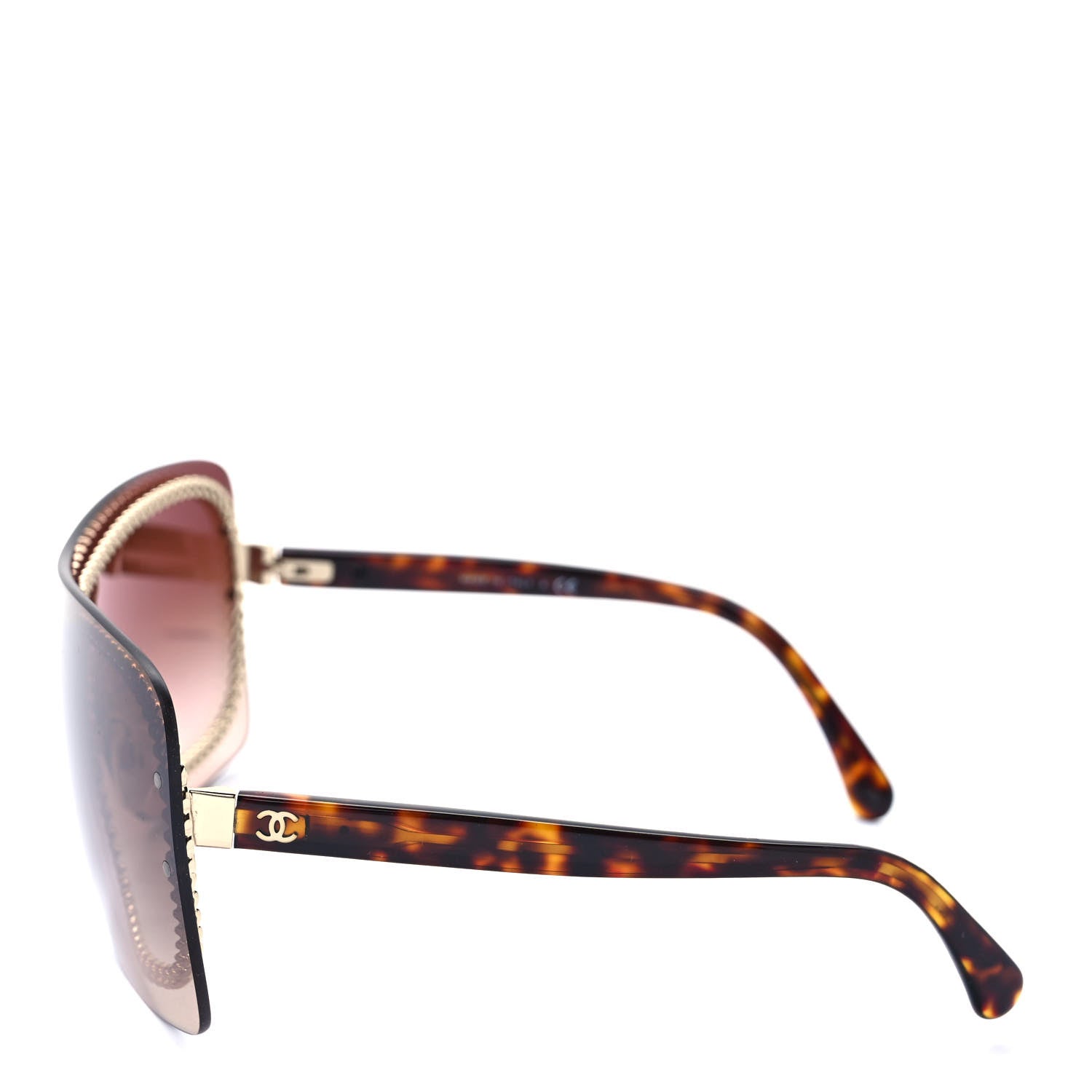 Chanel Rimless Shield Sunglasses 4243 Gradient Tortoise 3 of 7