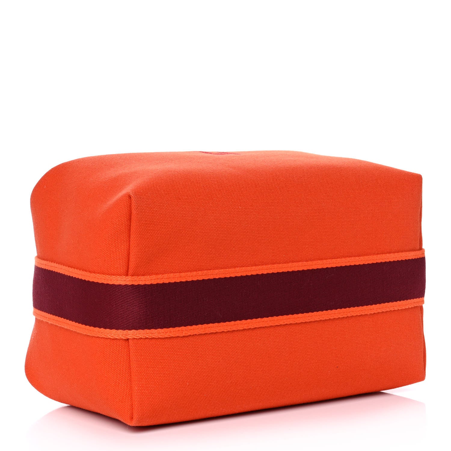 Hermes Canvas Large Bride-A-Brac Pouch Orange Feu Burgundy 4 of 11