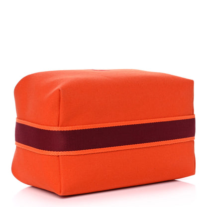 Hermes Canvas Large Bride-A-Brac Pouch Orange Feu Burgundy 4 of 11