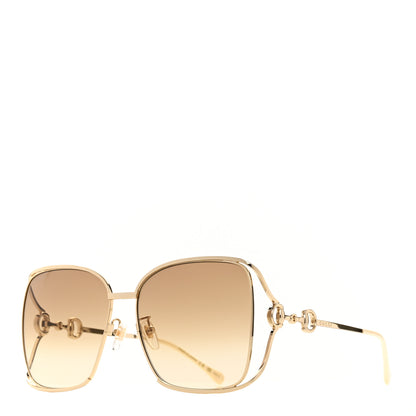 Gucci Horsebit Square Frame Sunglasses GG1020S Gold 1 of 7