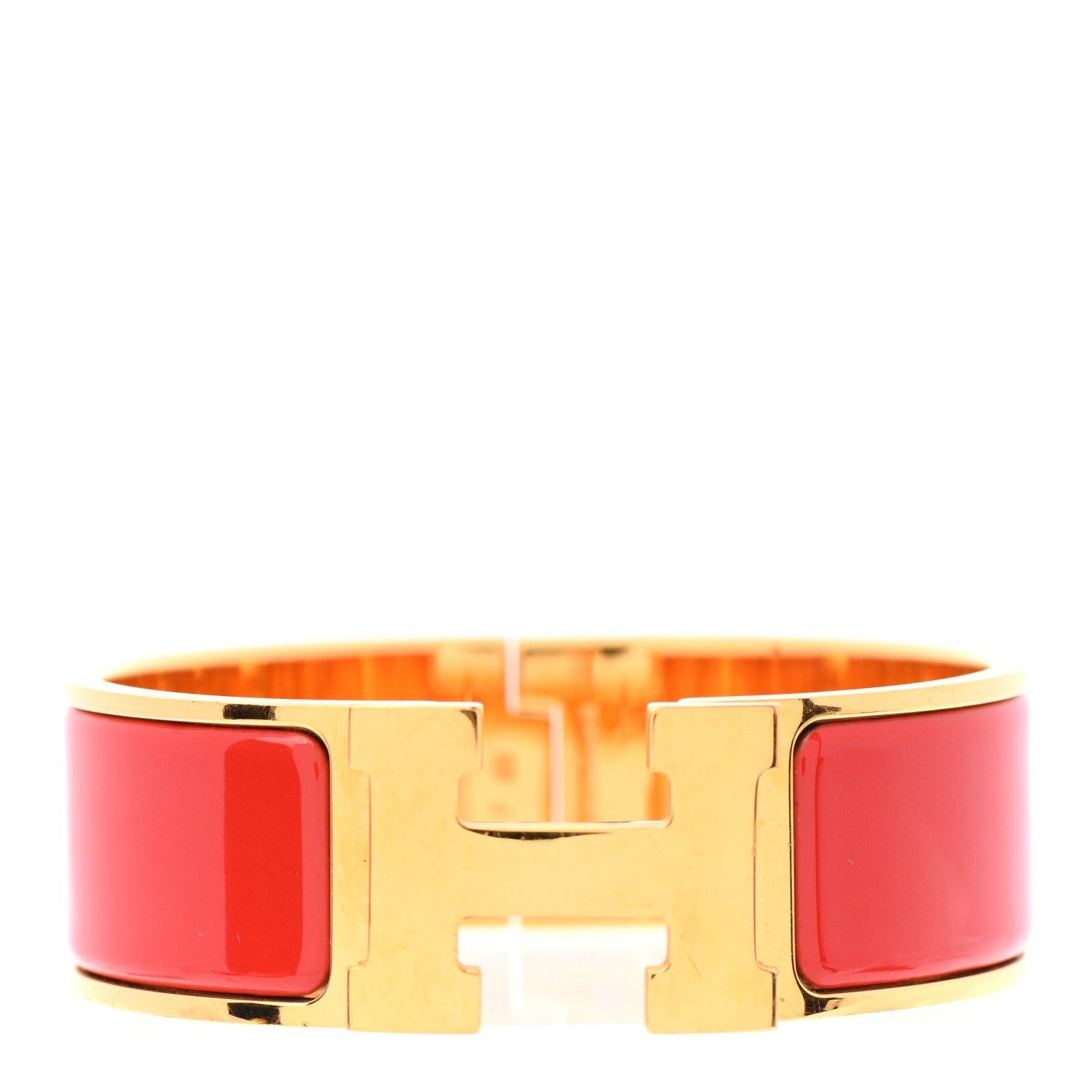 Hermes Enamel Wide Clic Clac H Bracelet PM Red 1 of 4