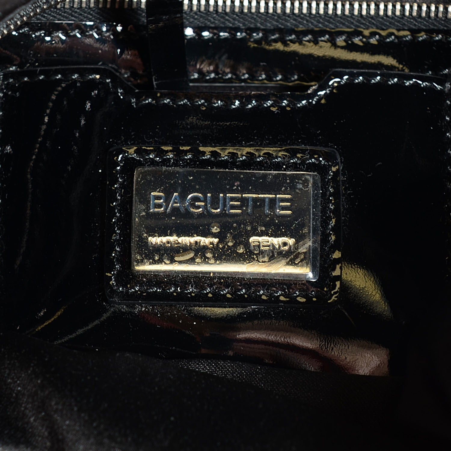 Fendi Beaded Spikes Baguette Gray Black 6 of 11