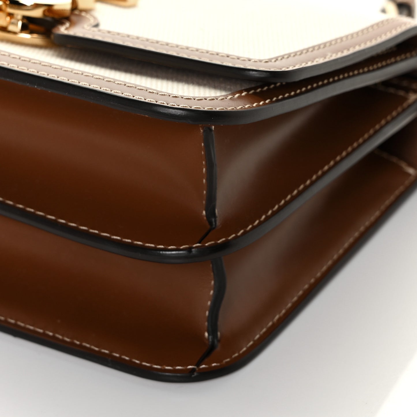 Canvas Calfskin Small TB Bag Natural