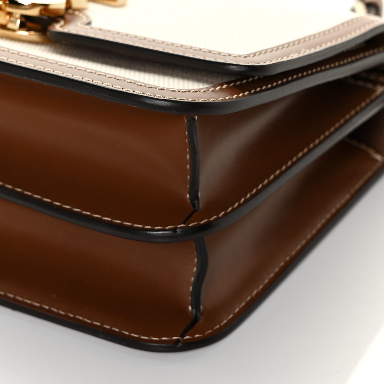 Burberry Canvas Calfskin Small TB Bag Natural 10 of 13