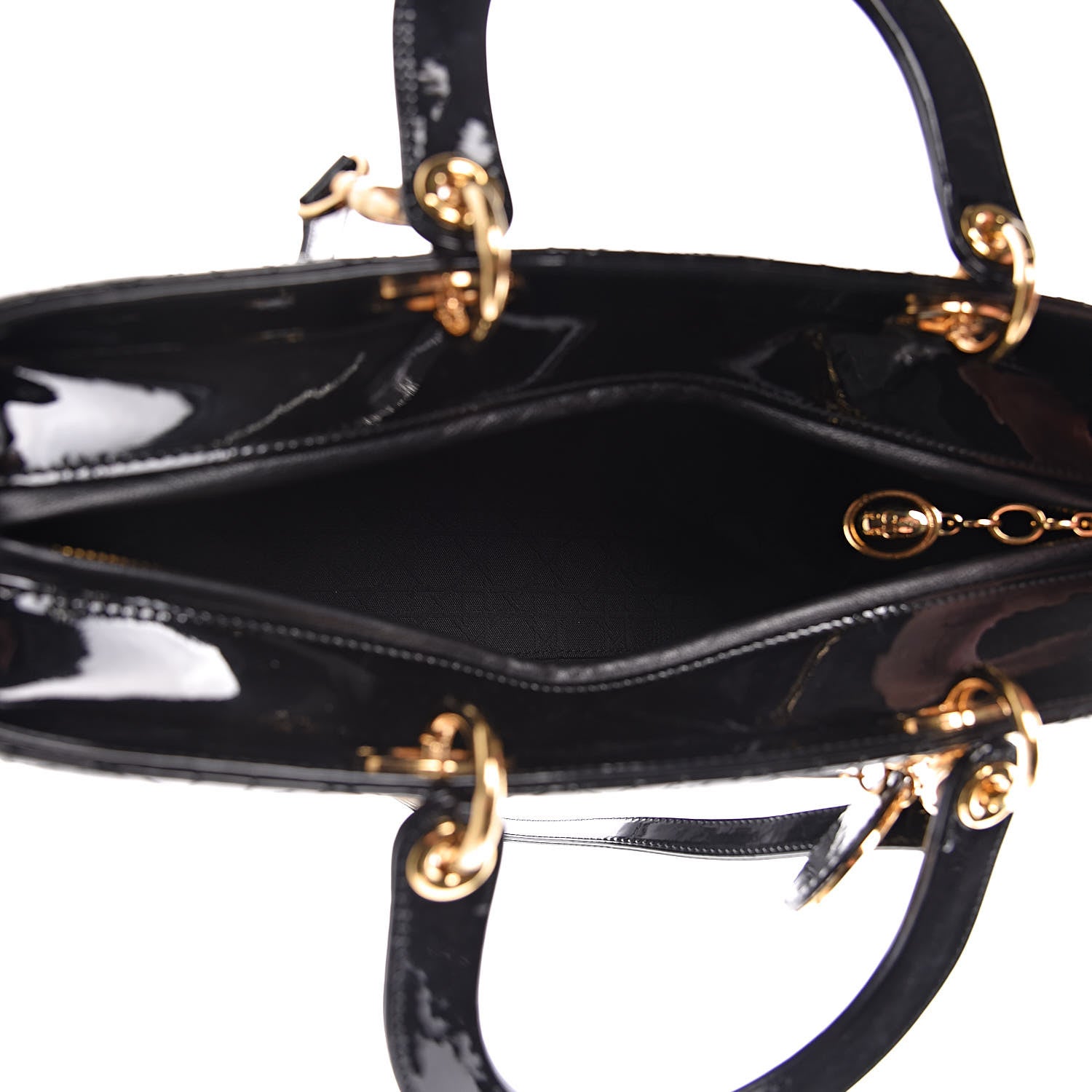 Christian Dior Patent Cannage Large Lady Dior Black 5 of 10