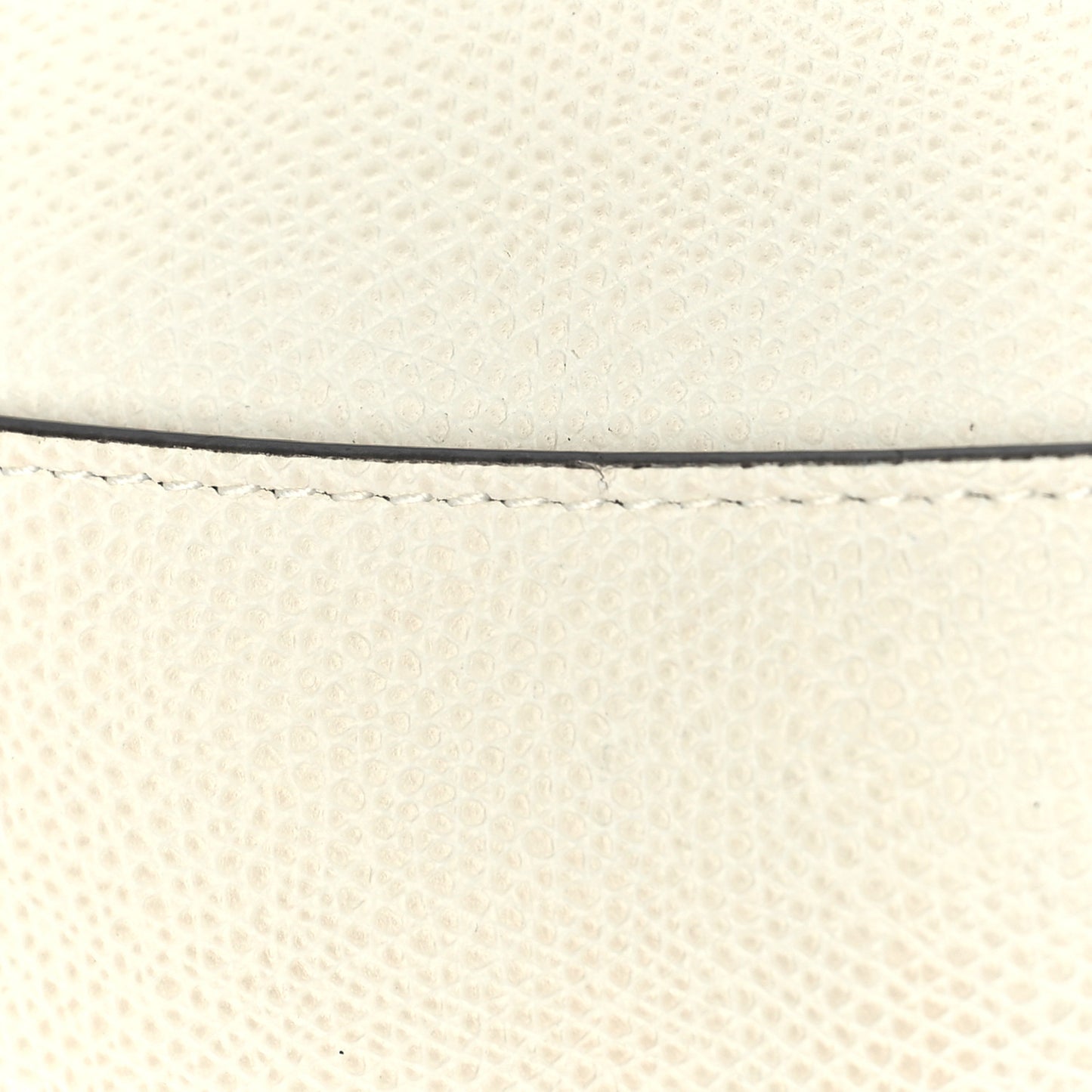 Grained Calfskin Mini Saddle Bag White