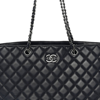 Chanel Calfskin Quilted Large CC Shopping Tote Dark Purple 9 of 11