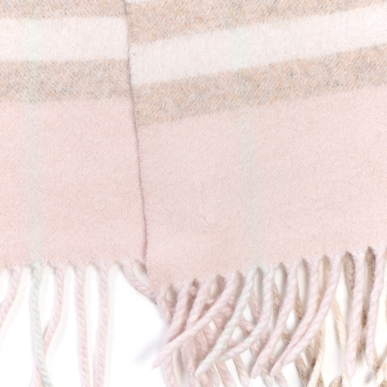 Burberry Cashmere Giant Check Fringe Scarf Pink 5 of 6