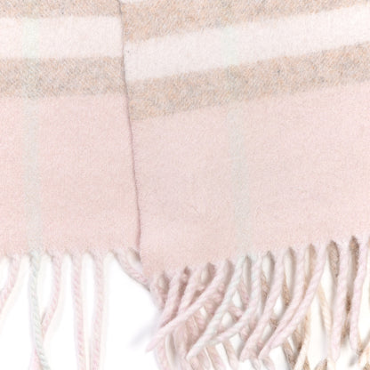 Burberry Cashmere Giant Check Fringe Scarf Pink 5 of 6