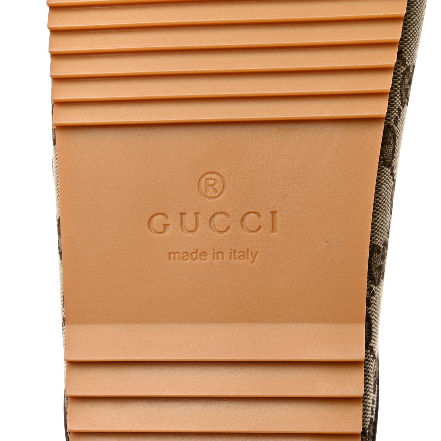 GG Monogram Lavaredo Eco Fabric Mens Slide Sandals With Straps 6 Beige Ebony Light Brown