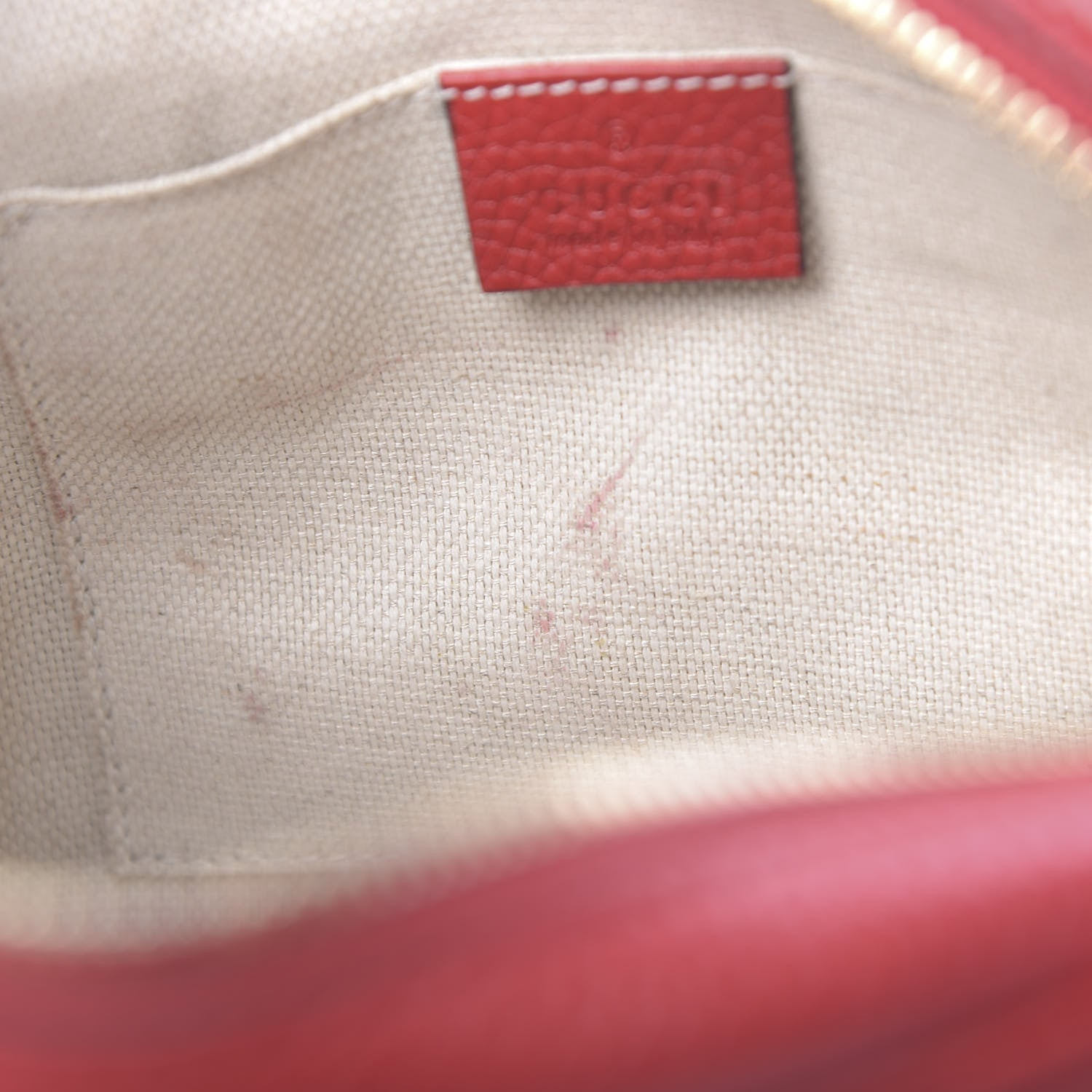 Gucci Pebbled Calfskin Small Soho Disco Bag Tabasco Red 10 of 11