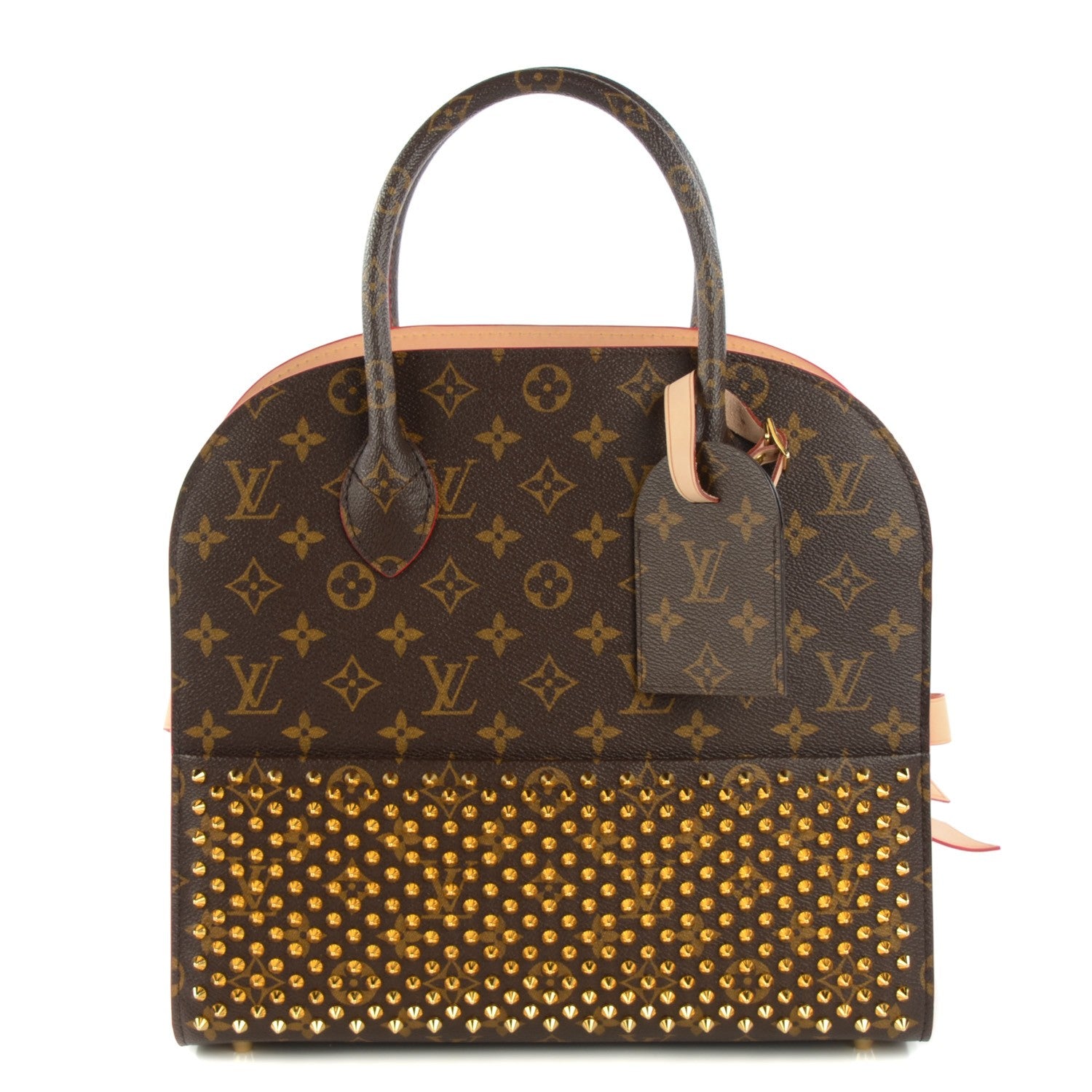 Louis Vuitton Monogram Calf Hair Spikes Iconoclasts Christian Louboutin Tote Red 1 of 7