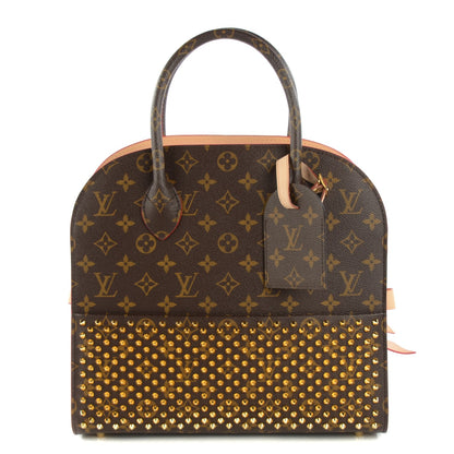 Louis Vuitton Monogram Calf Hair Spikes Iconoclasts Christian Louboutin Tote Red 1 of 7