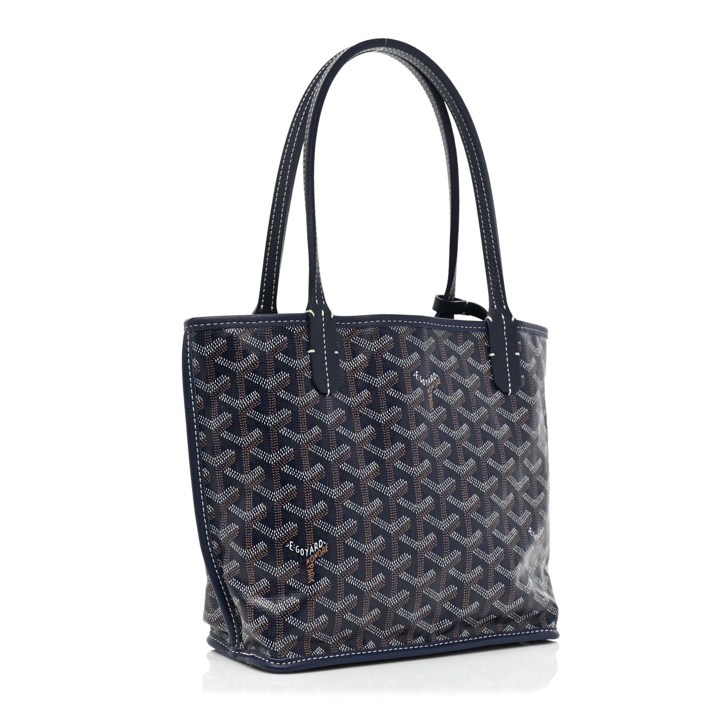Goyardine Reversible Mini Anjou Navy
