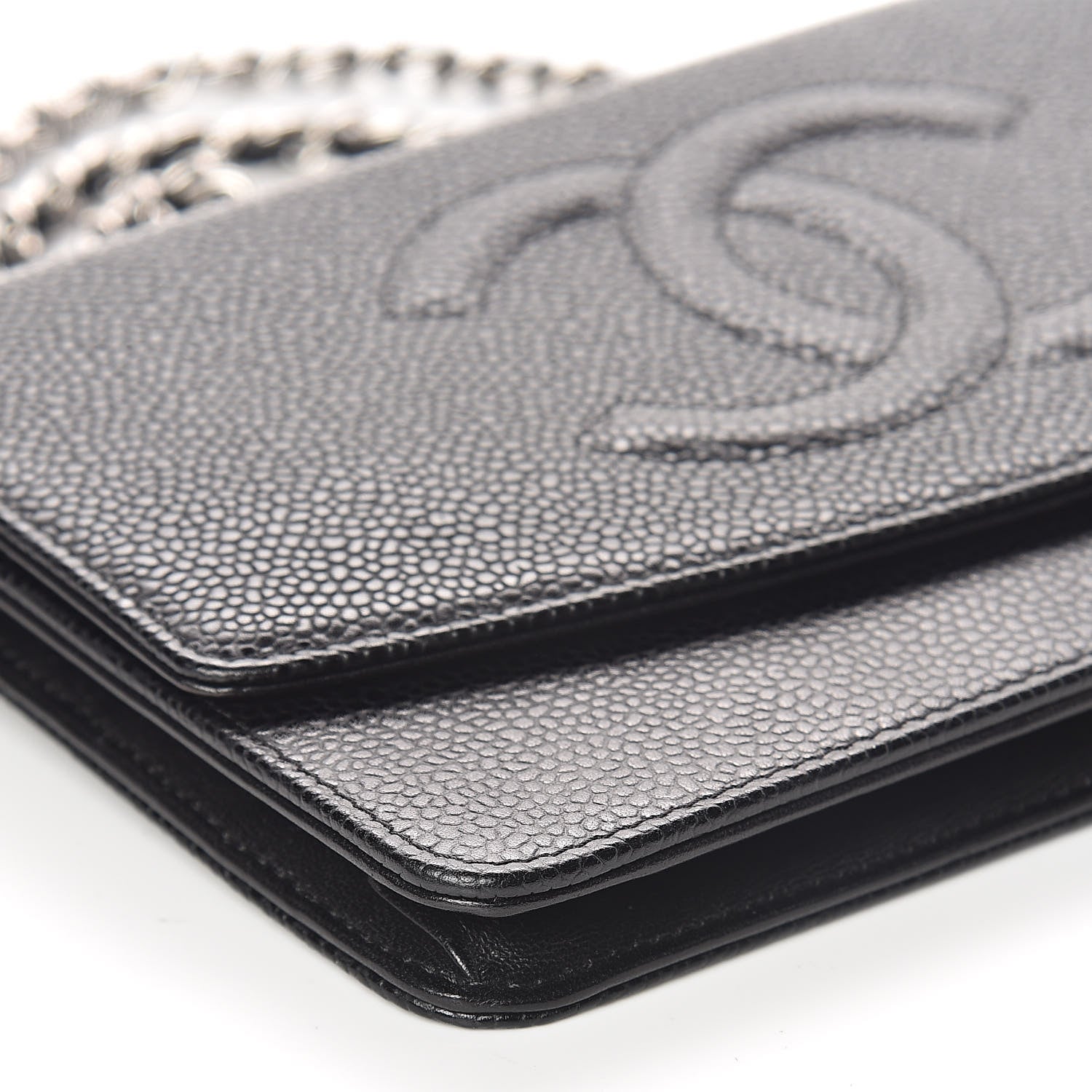 Chanel Caviar Timeless CC Wallet On Chain WOC Black 9 of 11