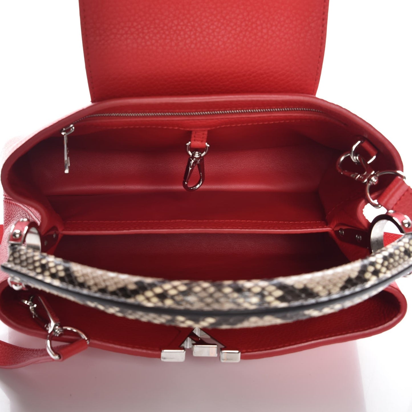 Taurillon Python Capucines PM Rubis