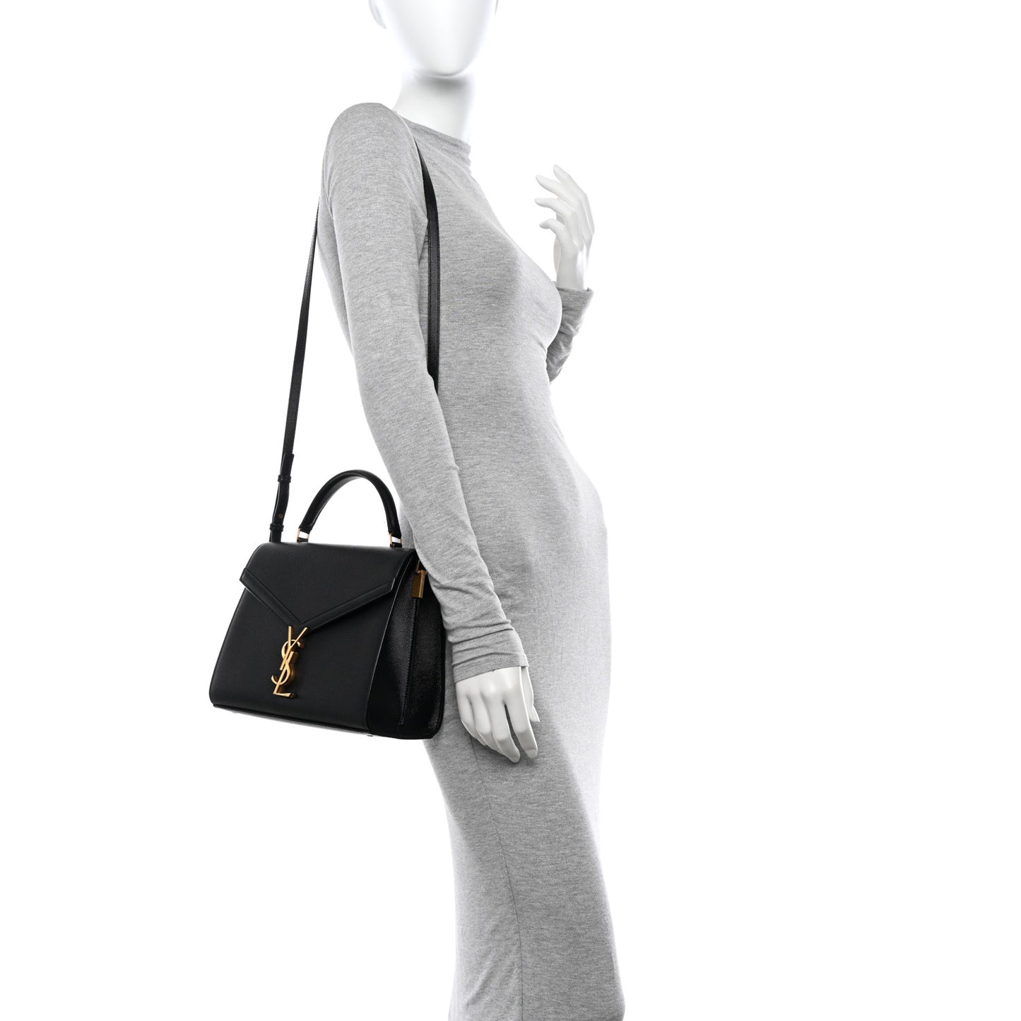 Grain de Poudre Medium Classic Monogram Cassandra Top Handle Black Rouge Legion