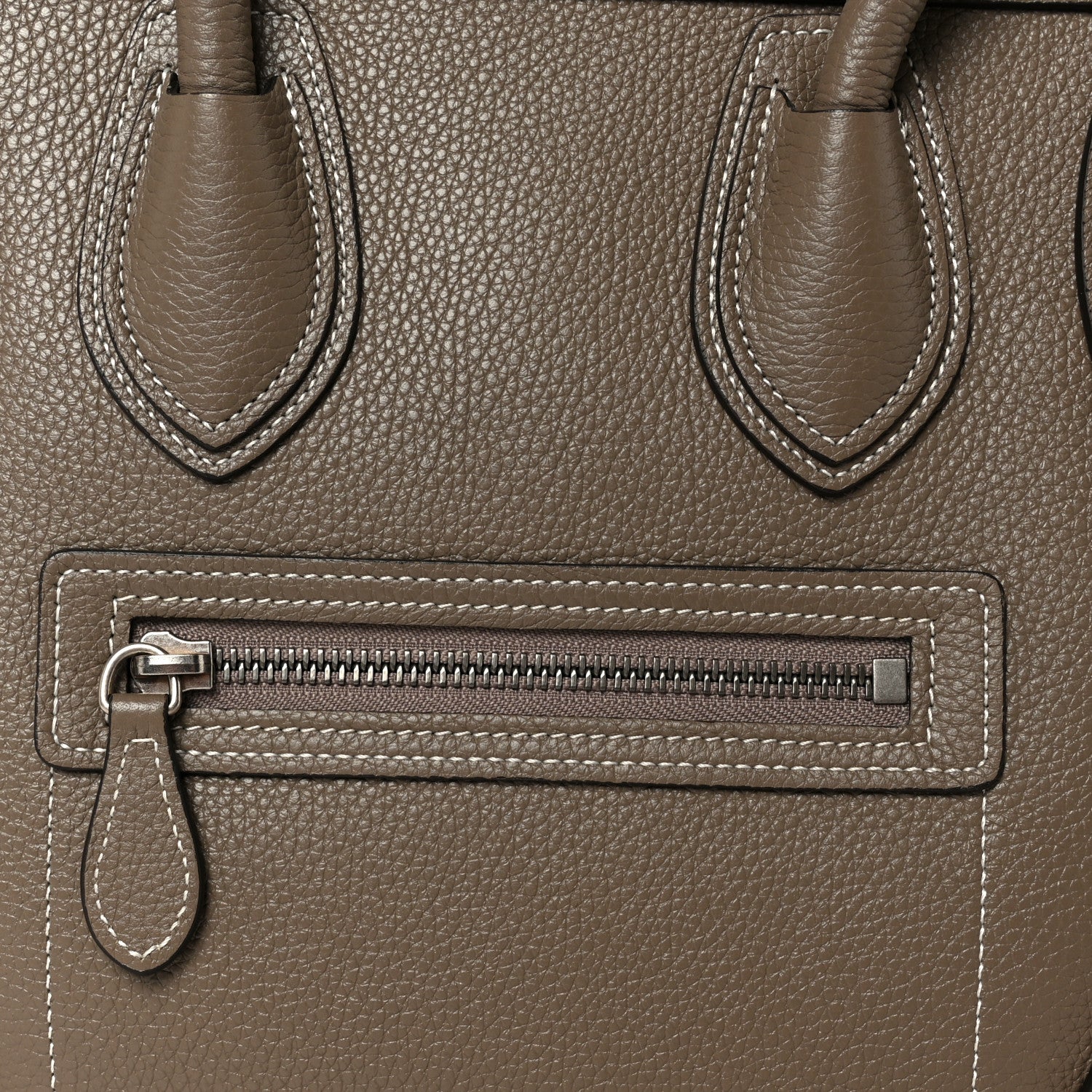 Celine Drummed Calfskin Micro Luggage Souris 8 of 11