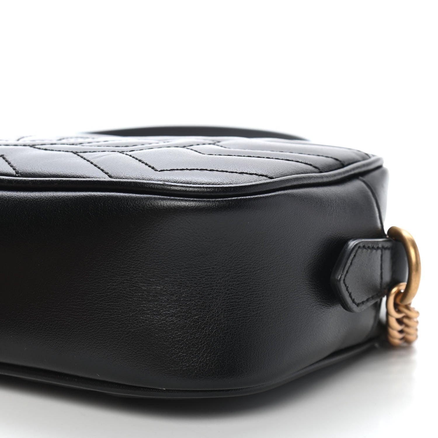 Gucci Calfskin Matelasse Mini GG Marmont Chain Shoulder Bag Black 10 of 10
