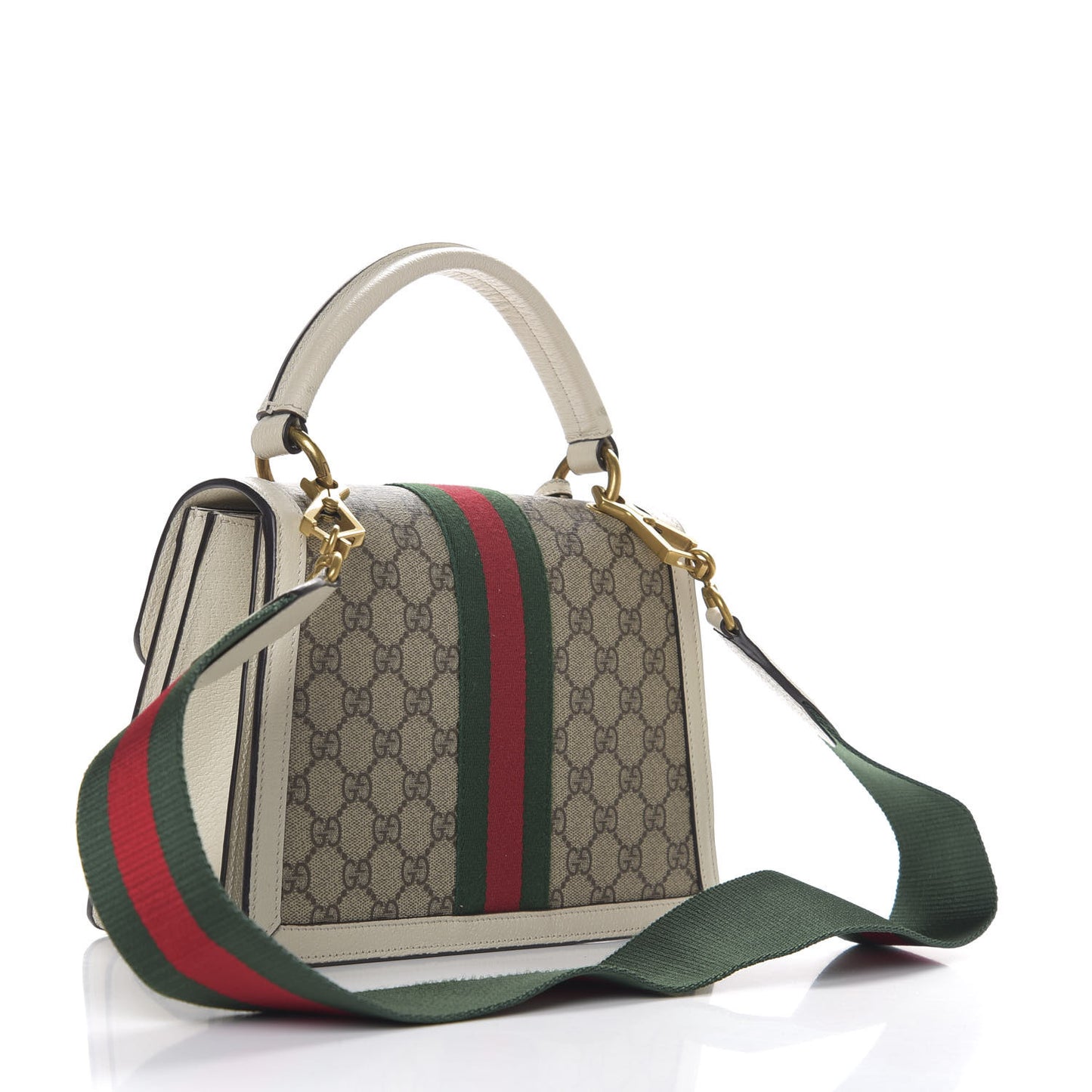 GG Supreme Monogram Small Queen Margaret Top Handle Bag White