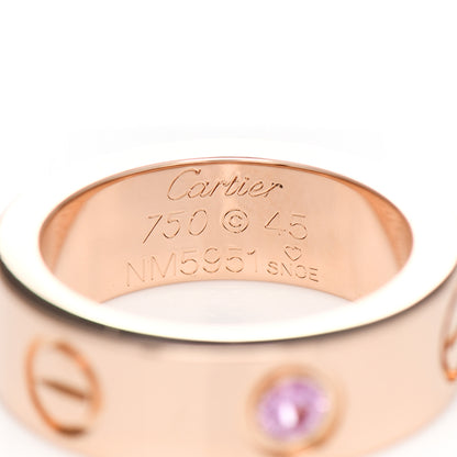 Cartier 18K Pink Gold Pink Sapphire 5.5mm LOVE Ring 45 3.25 4 of 4