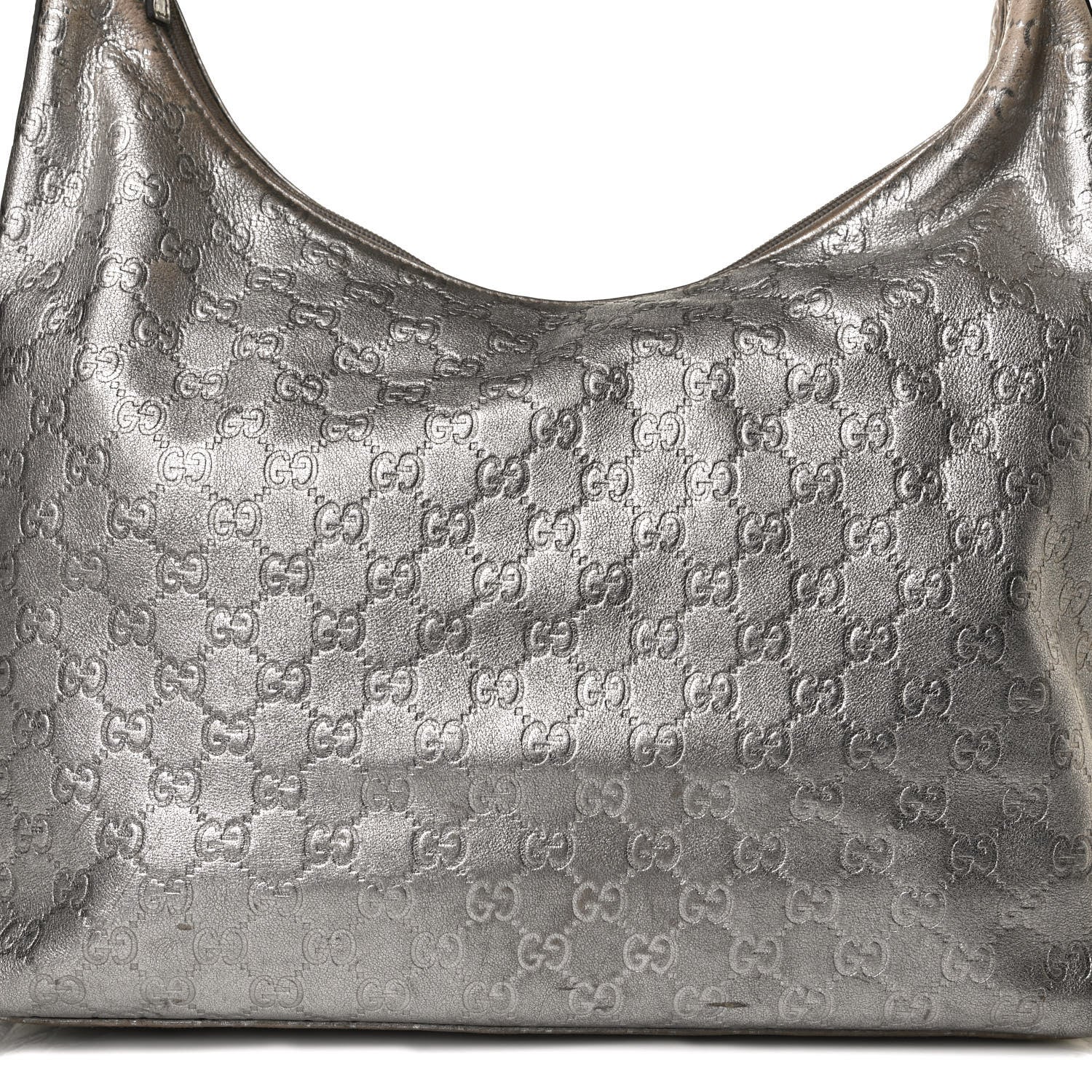 Gucci Metallic Guccissima Hobo Silver 8 of 16
